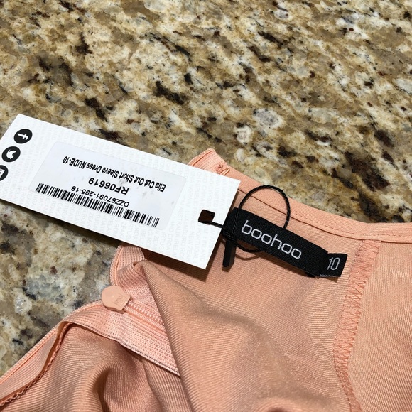 Boohoo Pink Cutout Flutter Sleeve Midi Dress 10 - Picture 5 of 6